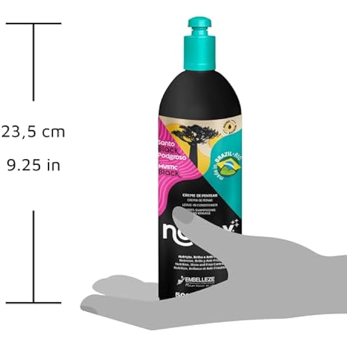 NOVEX MISTIC BLACK LEAVE IN CONDITIONER, WITH BAOBAB OIL, RELAXED OR COLORED HAIR, 17.6 FO, BOTTLE - Image 3